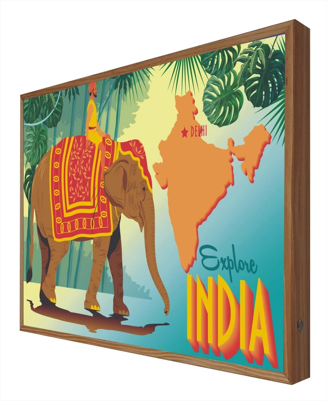 CCRETROILUMINADOS Vintage Illuminated Sign with LED Light India: Travel Series