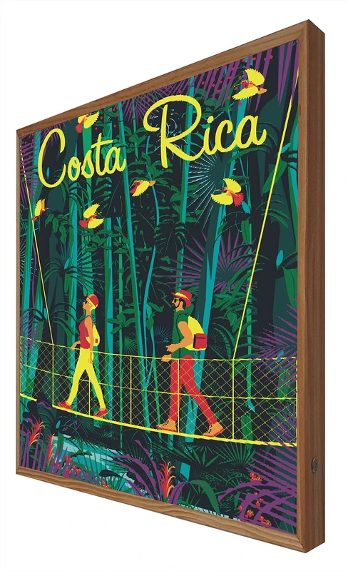CCRETROILUMINADOS Vintage Illuminated Sign with Led Light Costa Rica: Travel Series