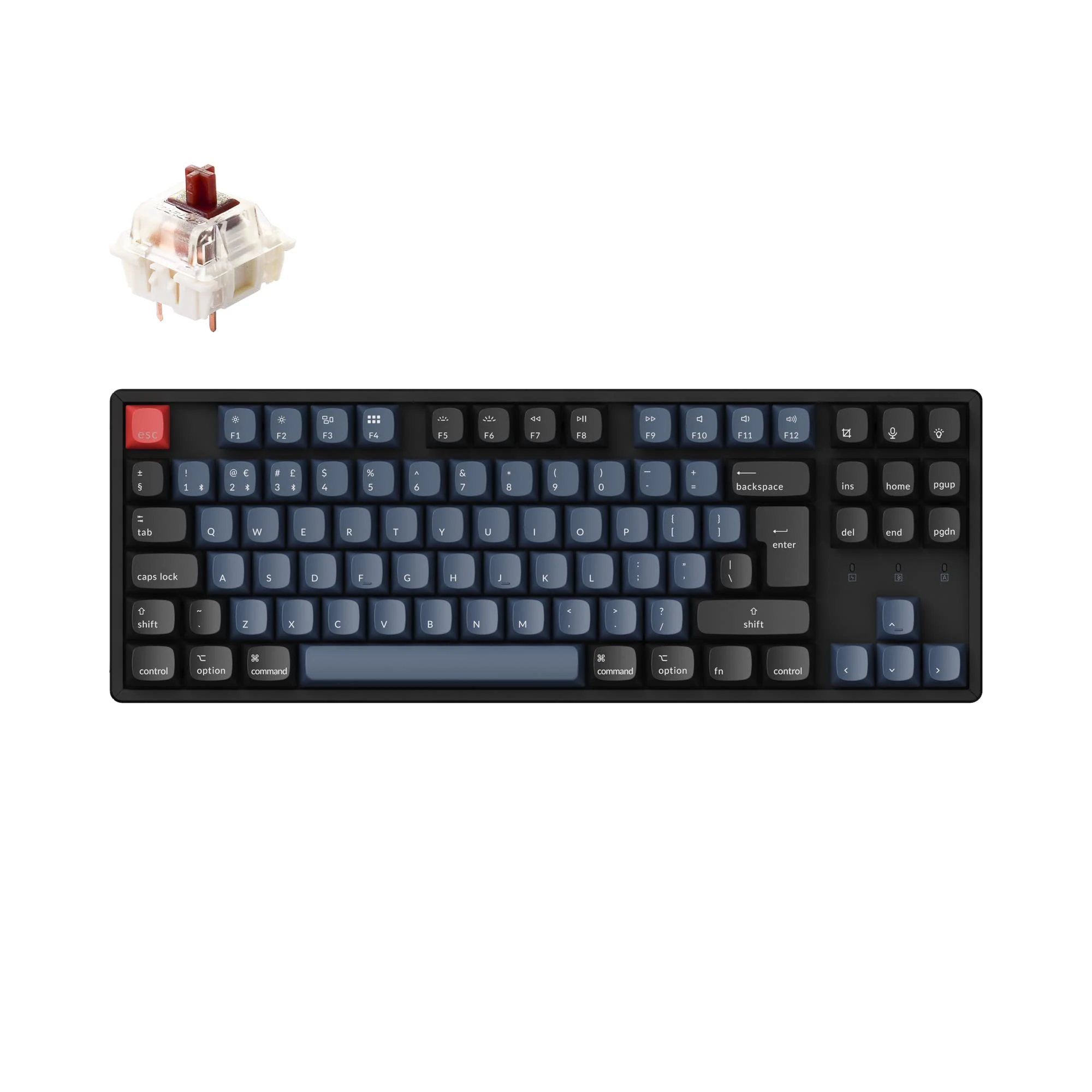 Keychron K8 Pro QMK/VIA Custom Wireless Mechanical Keyboard, Hot-Swappable Aluminum Frame TKL ISO-UK-Layout Programmable Keyboard RGB Backlit, Gateron G Pro Brown Switch for Mac Windows Linux