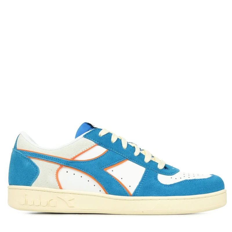 Diadora Unisex's Magic Basket Low Suede Leather Gymnastics Shoe, Royal White, 10.5 UK