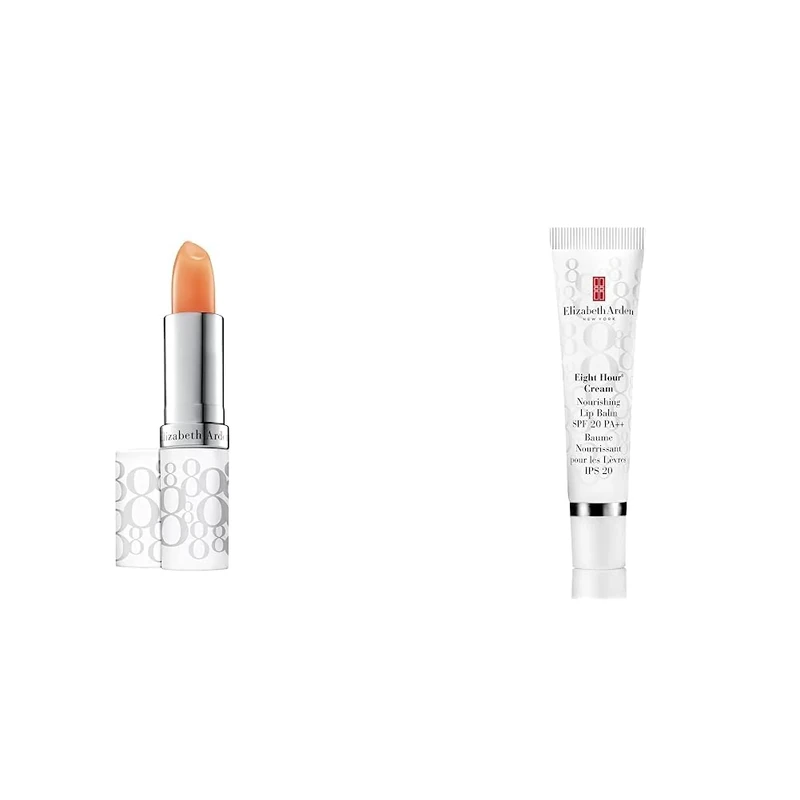 Elizabeth Arden Eight Hour Cream Lip Protectant Lip Balm Stick SPF15 & Eight Hour Cream Nourishing Lip Balm SPF20, 14.8 ml
