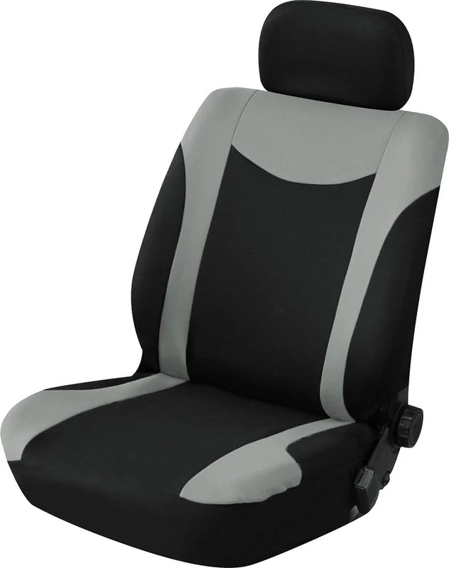 Uranus Single Front Seat Cover - Black & Grey - Suitable for All Cars - Also for Seats with Armrests