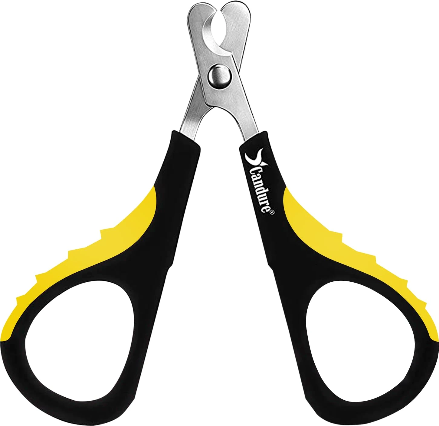 Candure Cat Nail Clippers Stainless Steel Cat Claw Trimmers for Rabbits, Guinea Pigs, Birds, Puppies, Kittens and Small Animals - Pet Nail Clipper for Professional and Home Use 3.5" Yellow