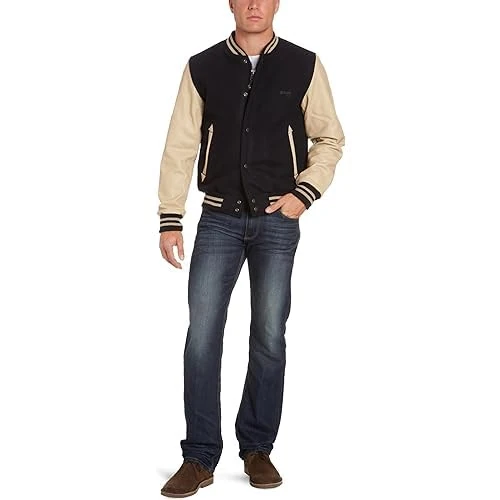 Schott NYC Men's LC8705 Jacket, Light Grey/Beige, XXL