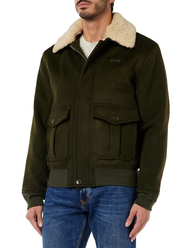 Schott NYC Men's Airguard Jacket, Khaki, L
