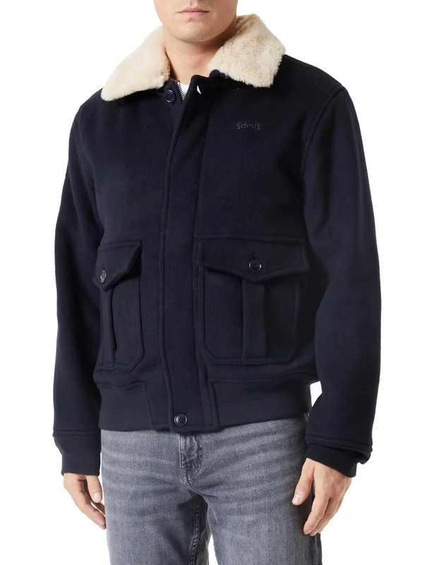 Schott NYC Airguard Men's Jacket, navy blue, M