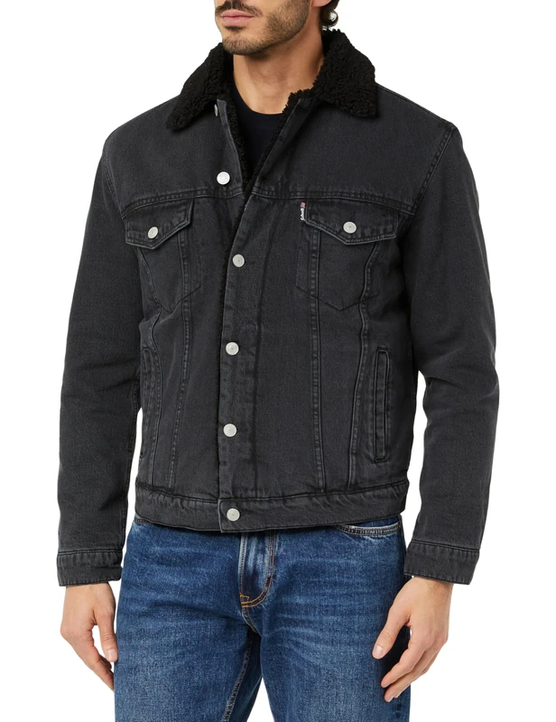 Schott NYC Trucksherpa Men's Jacket, grey, XXL