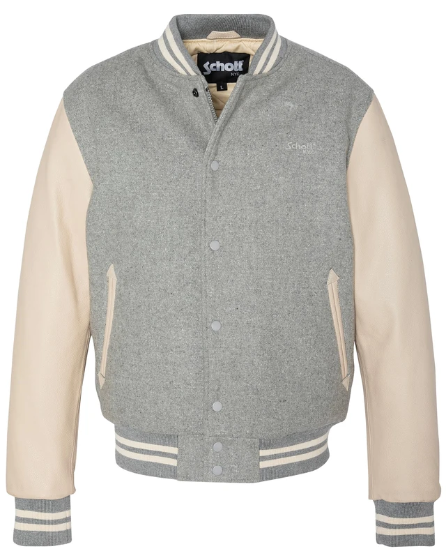 Schott NYC Men's jacket, LIGHT GREY/BEIGE, XL