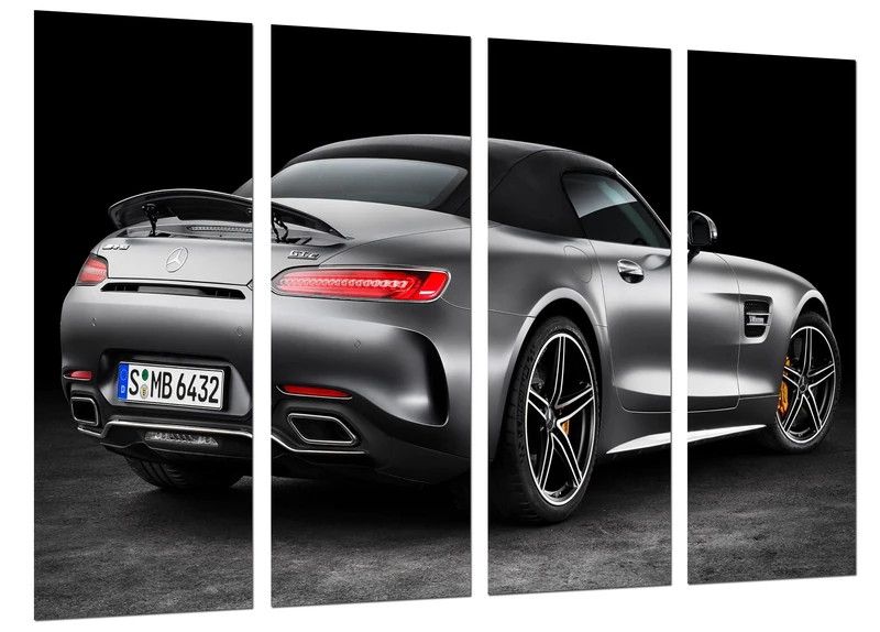 Cuadros Camara Modern Photographic Picture Sports Car, Mercedes AMG GT C Roadster, 131 x 62 cm, Ref 27233