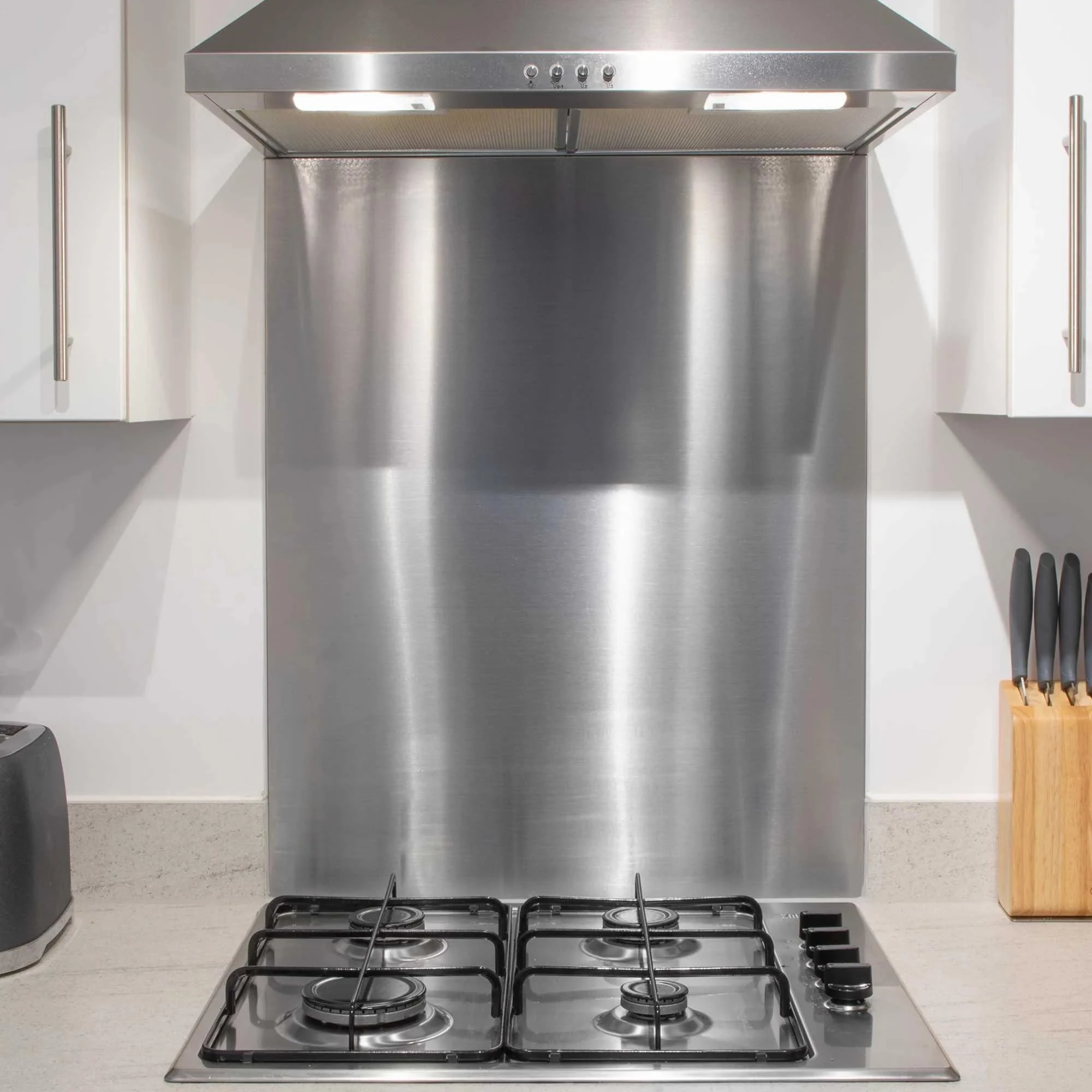 Baridi 60cm Stainless Steel Splashback, Backguard Wall Panel for Cooker Hoods, Extractor Fans, Range Hoods, Heat Resistant - Simple to Install - DH193