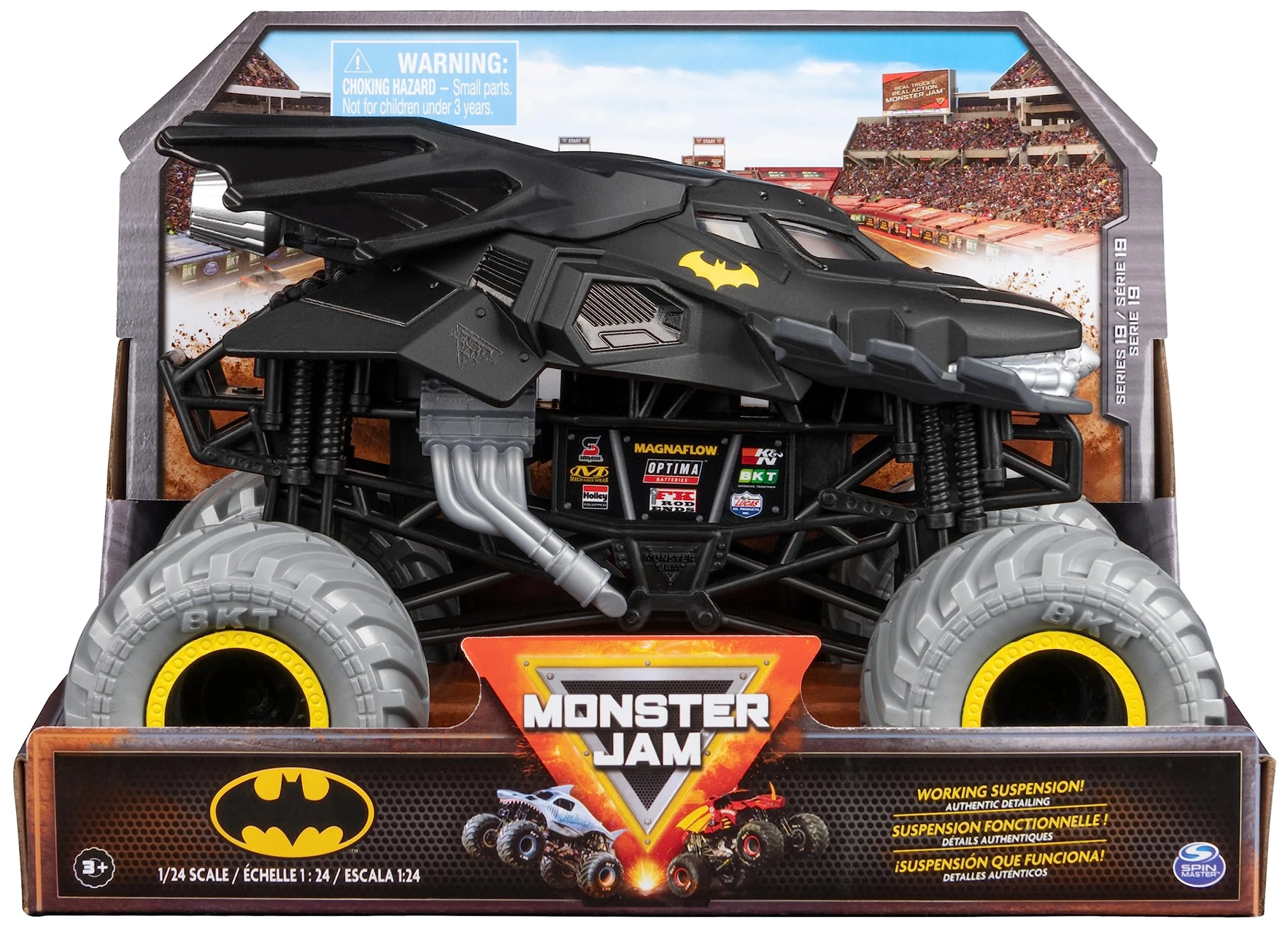 Monster Jam, Official Batman Monster Truck, Collector Die-Cast Vehicle, 1:24 Scale, Kids Toys for Boys Ages 3 and up
