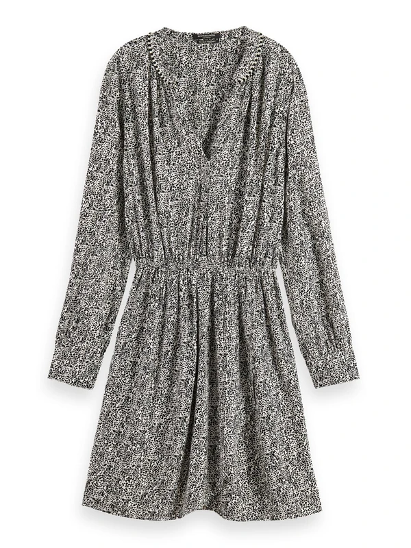 Scotch & Soda Women's Mini Dress with Elasticated Waist, Leopard Spot 7234, 10