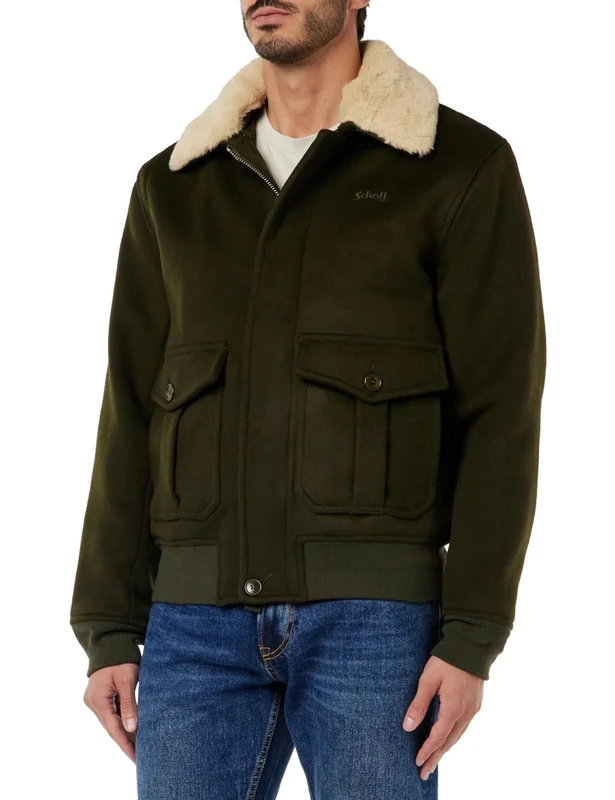 Schott NYC Men's Airguard Jacket, Khaki, M