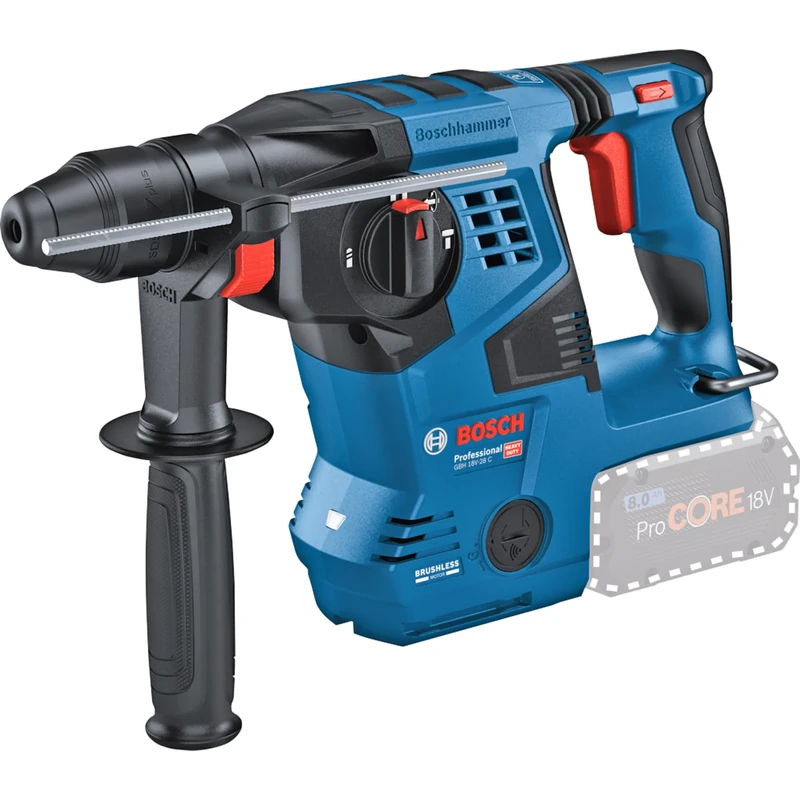 Bosch Professional 18V System Cordless Rotary Hammer GBH 18V-28 C (with SDS Plus, 3.3 J Impact Energy, Vibration Control, Kickback Control, 3 Work Modes)