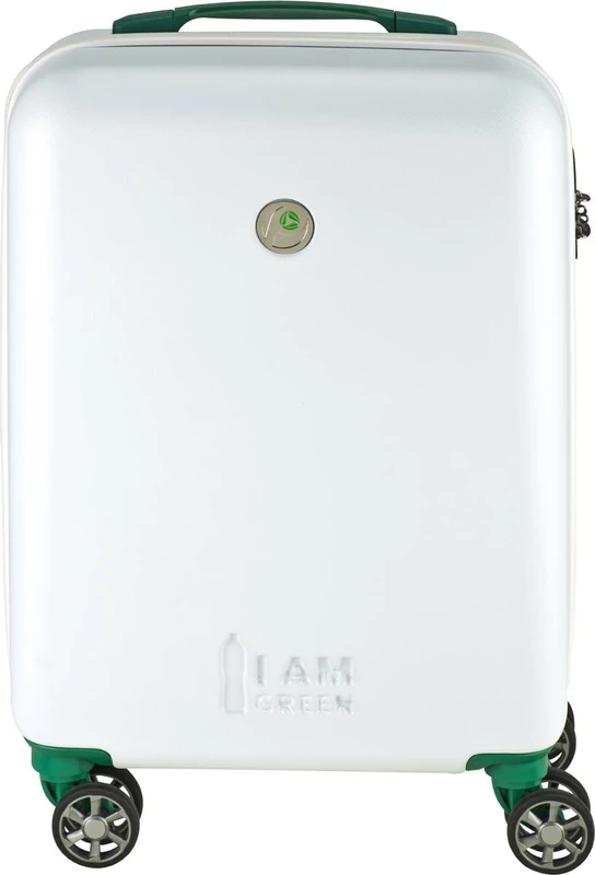 Princess Traveller Atlantic I AM Green Collection Suitcase, White, Mittel 65cm, Hard Shell Trolley with Swivel castors