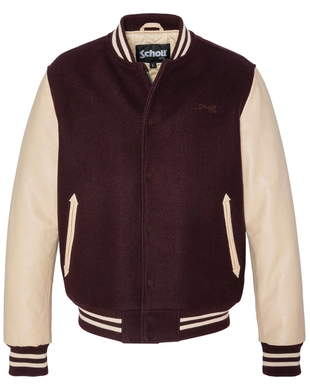 Schott NYC LC8705X Men's Jacket Burgundy/Beige L, Burgundy/Beige, L