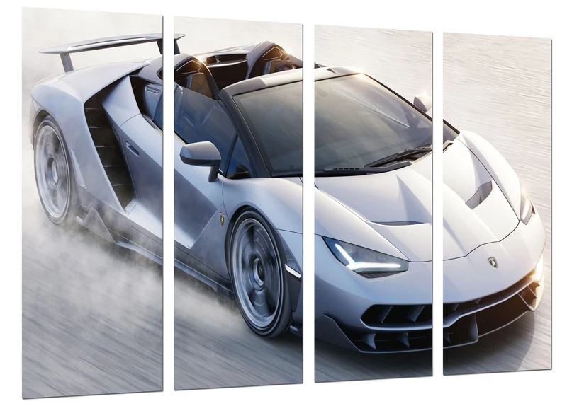 Cuadros Camara Modern Photographic Sports Car, Supersport Centenary Roadster White, 131 x 62 cm, Ref 27254