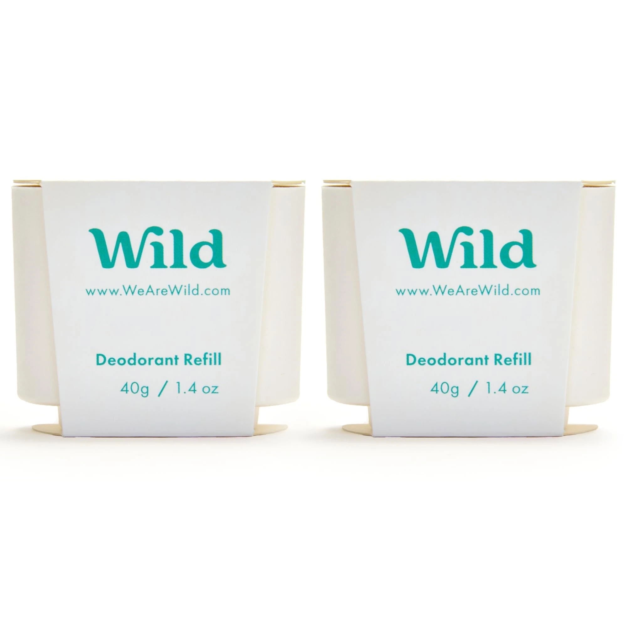 Wild - Natural Refillable Deodorant - Fresh Cotton & Sea Salt Refill Duo Pack - Vegan & Eco-Friendly - Aluminium Free - Long Lasting Protection - Natural Ingredients - 2 Pack of 40g Refills