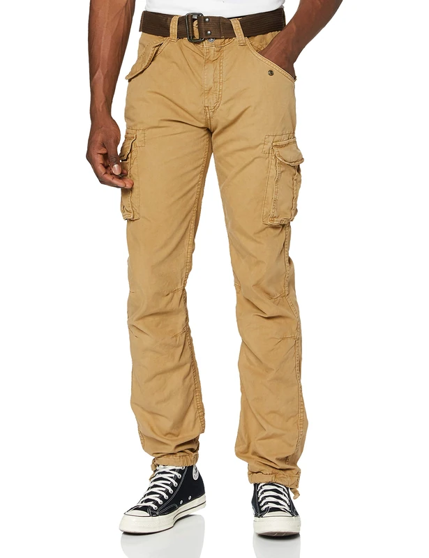 Schott NYC Men's Classic Trousers, Beige, 31W