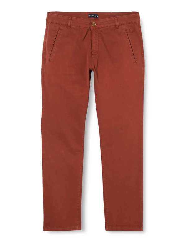 Armor Lux Men's Straight Fit Chino Dress Pants, Deep Paprika, 26