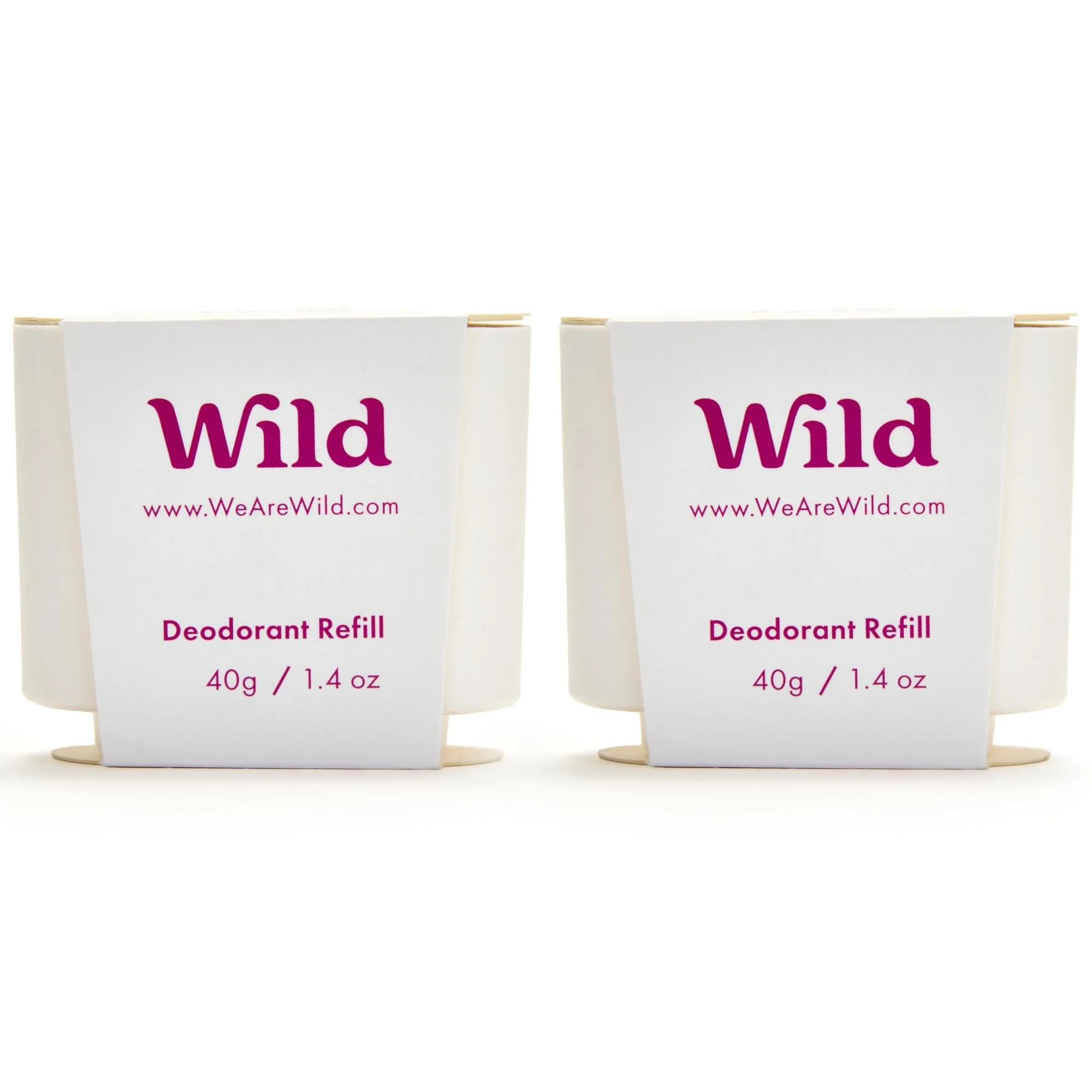 Wild - Natural Refillable Deodorant - Coconut & Vanilla Refill Duo Pack - Vegan & Eco-Friendly - Aluminium Free - Long Lasting Protection - Natural Ingredients - 2 Pack of 40g Refills