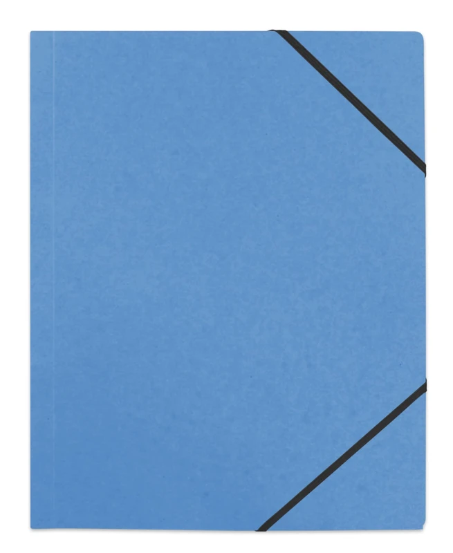 Pack of 50 A4 3 Flap Folders with Elastic Cover Recycled Card Blue