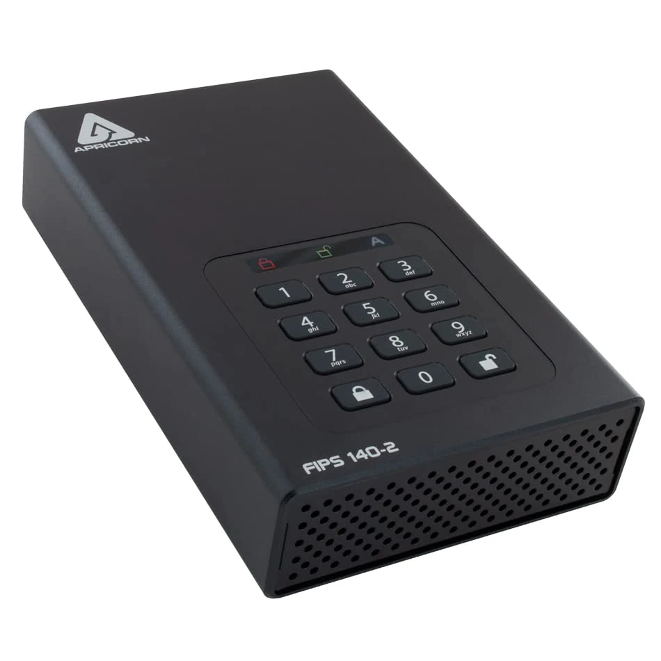 Apricorn Aegis Desktop Padlock 22 TB FIPS 140-2 Validated 256-Bit Encrypted Hard Drive (ADT-3PL256F-22TB)