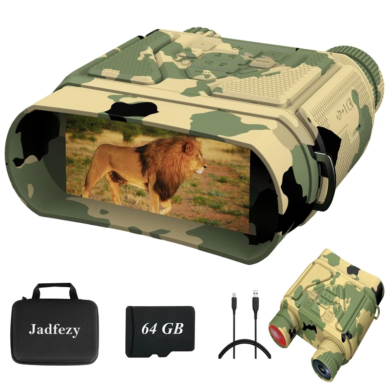 Night Vision Goggles for Total Darkness,Digital Infrared Night Vision Binoculars with 3'' Large Viewing Screen and 32GB SD Card for Camping and Hunting