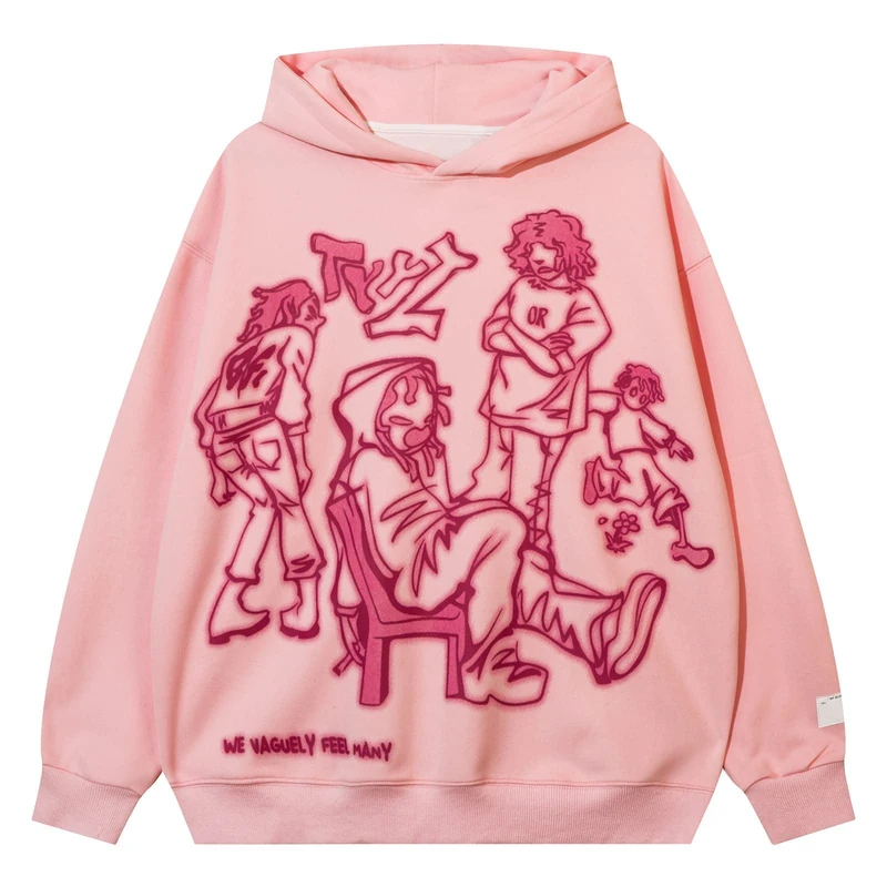 YEOU Men's Fashion Pullover Hoodie Sweatshirt Fleece Y2K Harajuku Hip Hop Streetwear Casual Sweatshirt Hooded, Tyz-01, XL