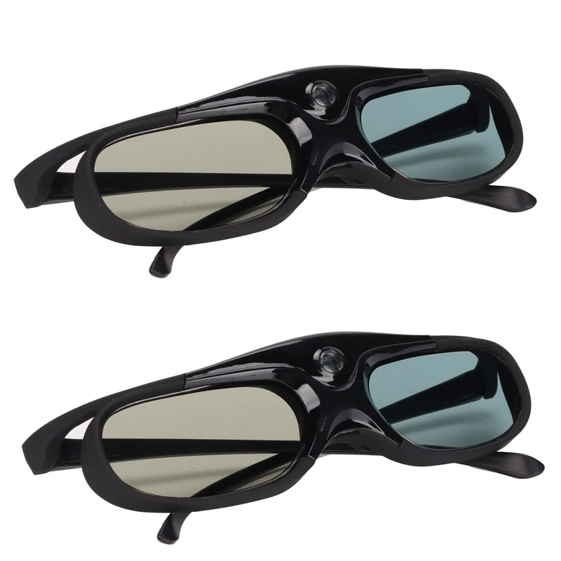 2Pcs DLP Link 3D Glasses, 144Hz Active Shutter 3D Glasses, Rechargeable 3D Glasses for DLP Link 3D Projectors, 3D Viewing Glasses for ZX4 H1, for JMGO G1 G3 X1 3D Projector
