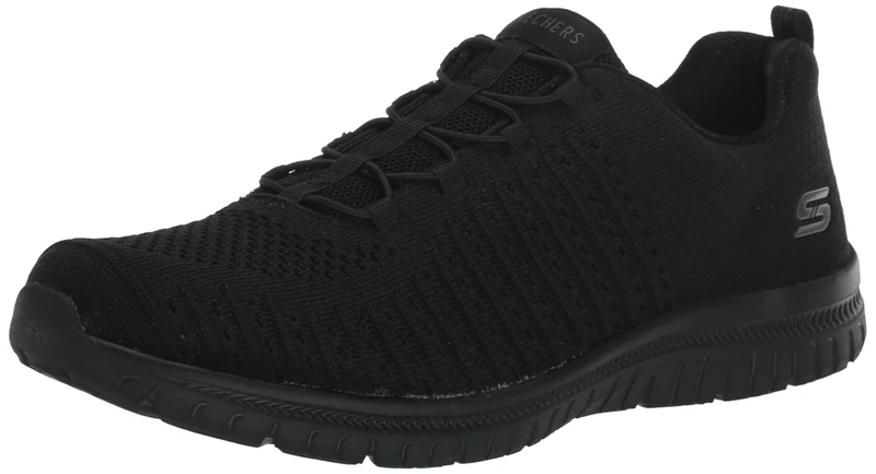 Skechers Women's Virtue 7,5 Sneaker, Black Black BBK, 4.5 UK