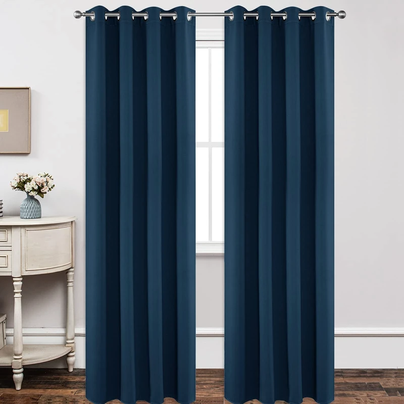 Joydeco Blackout Curtains 120 Inch Length 2 Panels Set, Thermal Insulated Long Curtains& Drapes 2 Burg, Christmas Drapes for Living Room Bedroom Window