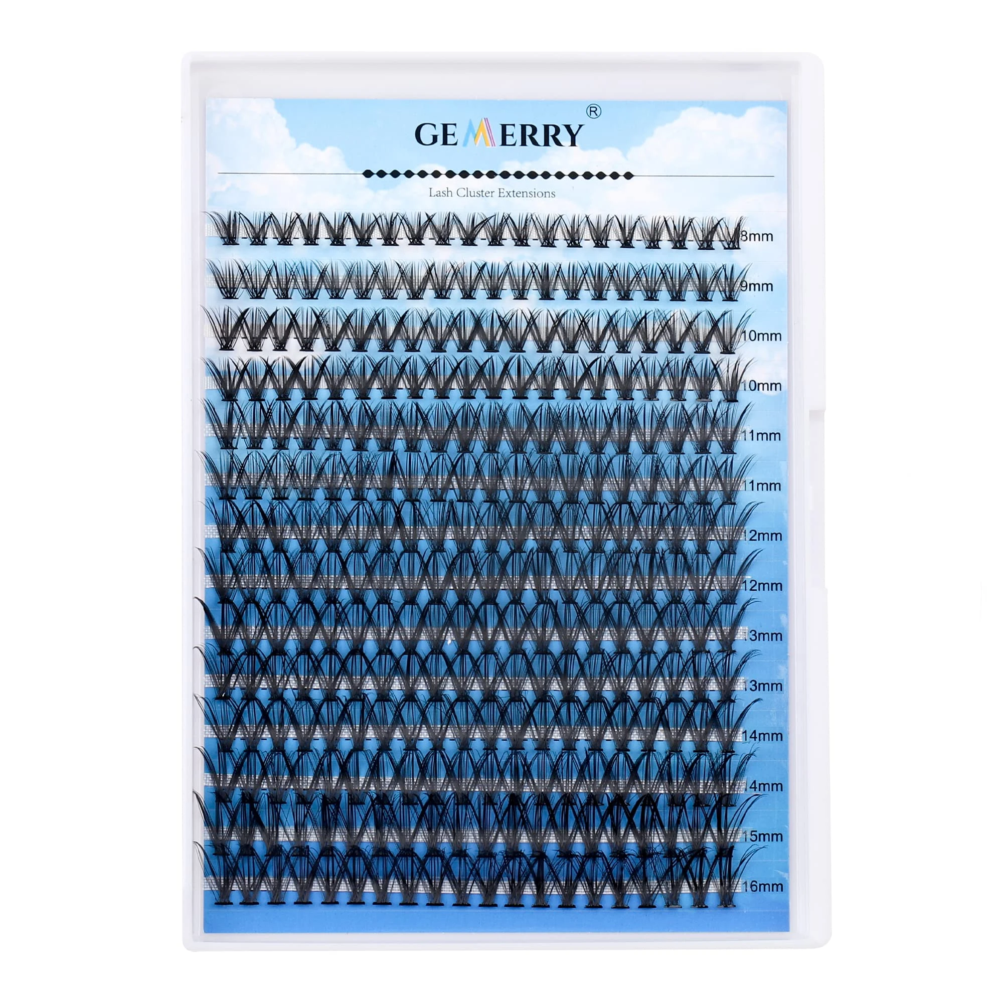 Individual Lashes GEMERRY 280pcs Large Tray 0.07mm Lash Clusters 30D 8-16 MIX C Curl Cluster Lashes Soft &Natural Individual Lashes Cluster Reusable DIY Eyelash Extensions(30D-C-0.07-8-16mm)