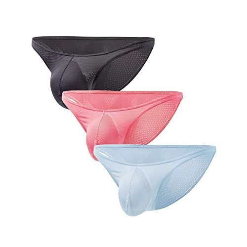 Faringoto Men's Sexy Underwear Bikini Low Waist Underpants Mesh Shorts Mini Briefs