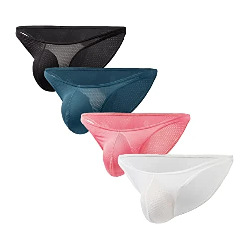Faringoto Men's Low Waist Mesh Thong - Sexy Breathable Briefs