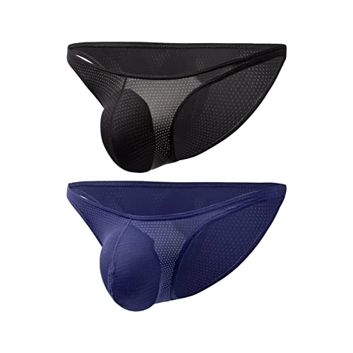 Faringoto Men's Waist Mesh Thong Briefs - Sexy Breathable Underwear