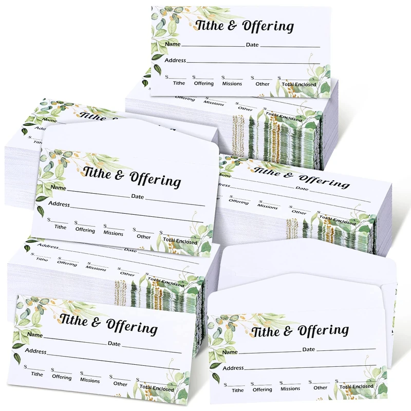600 Pcs Tithes and Offering Envelopes for Church Offering Donation Envelopes Church Offering Envelopes Cash Envelopes for Christian Religious Occasions - Image 1