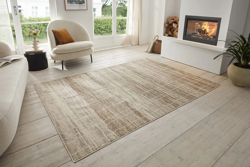 Hanse Home Jord Designer Rug - Flat Weave Vintage Style Abstract Modern Geometric Pattern, Oeko-Tex Living Room Rug for Dining Room, Children's Room, Teenager's Room, Hallway - Cream, 160 x 235 cm - Image 1