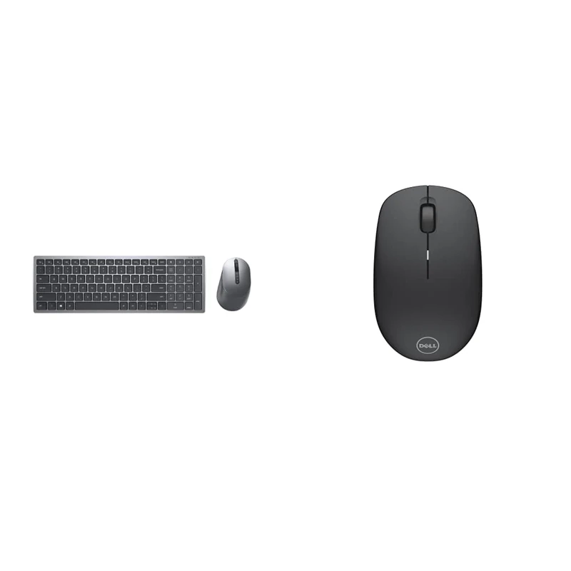 Dell Multi-Device Wireless Keyboard and Mouse Combo KM7120W - Tastatur-und-Maus-Set - UK QWERTY - T & Wireless Mouse WM126 Black p/n 570-AAMH