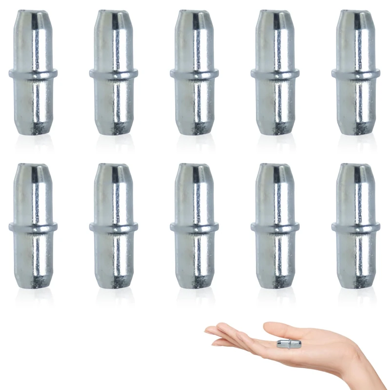 Shelf Pins Shelf Support Pegs, 10 Pcs Shelf Supports Pins 5mm Studs Push in Stainless Steel Cupboard Shelf Pegs Kitchen Cupboard Shelf Supports for Shelves Cabinets Brackets Office Furniture Kitchen