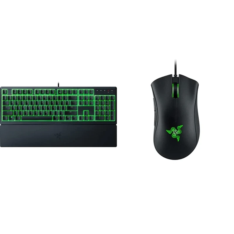 Razer Ornata V3 X - Low-profile membrane Keyboard, Black & DeathAdder Essential (2021) - Wired Gaming Mouse (Optical Sensor, 6400 DPI, 5 Programmable Buttons, Ergonomic Form Factor) Black