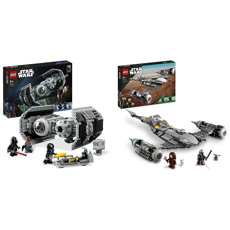 LEGO 75347 Star Wars TIE Bomber Model Building Kit, Starfighter with Gonk Droid Figure & Darth Vader Minifgure & 75325 Star Wars The Mandalorian's N-1 Starfighter Building Toy