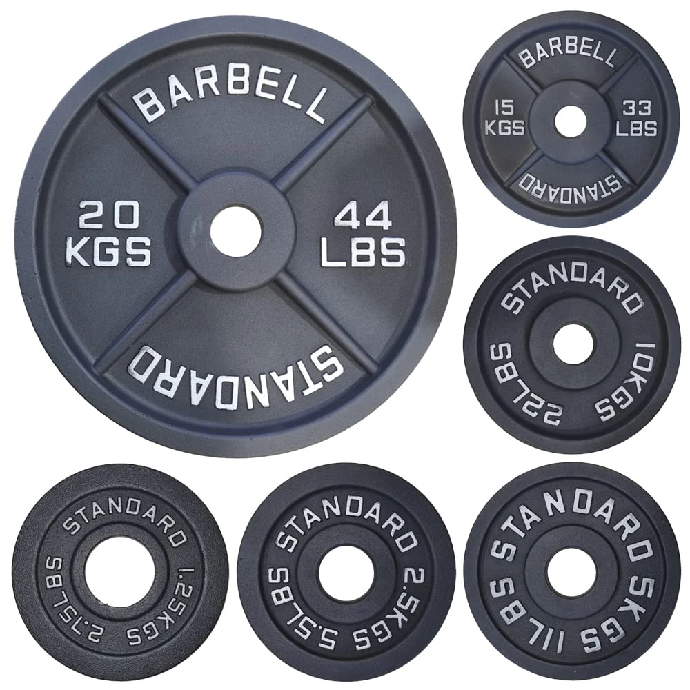 NORTHERN Olympic 2" Cast Iron Weight Plate Disc, Cross Fitness Fit Weights Lifting Deadlifts Barbells Strength Training Home Gym Workout, Plate 1.25, 2.5, 5, 10,15, 20, 25Kg Set Pair