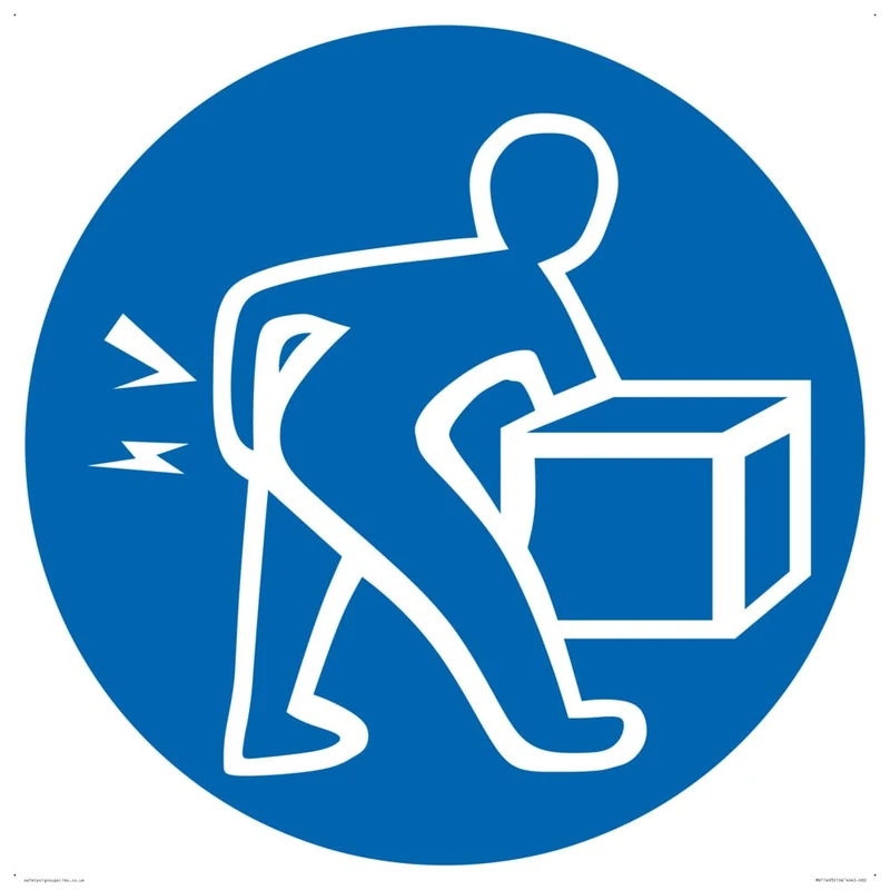 Mandatory: Lift correctly Sign - 600x600mm - S60 - Image 1