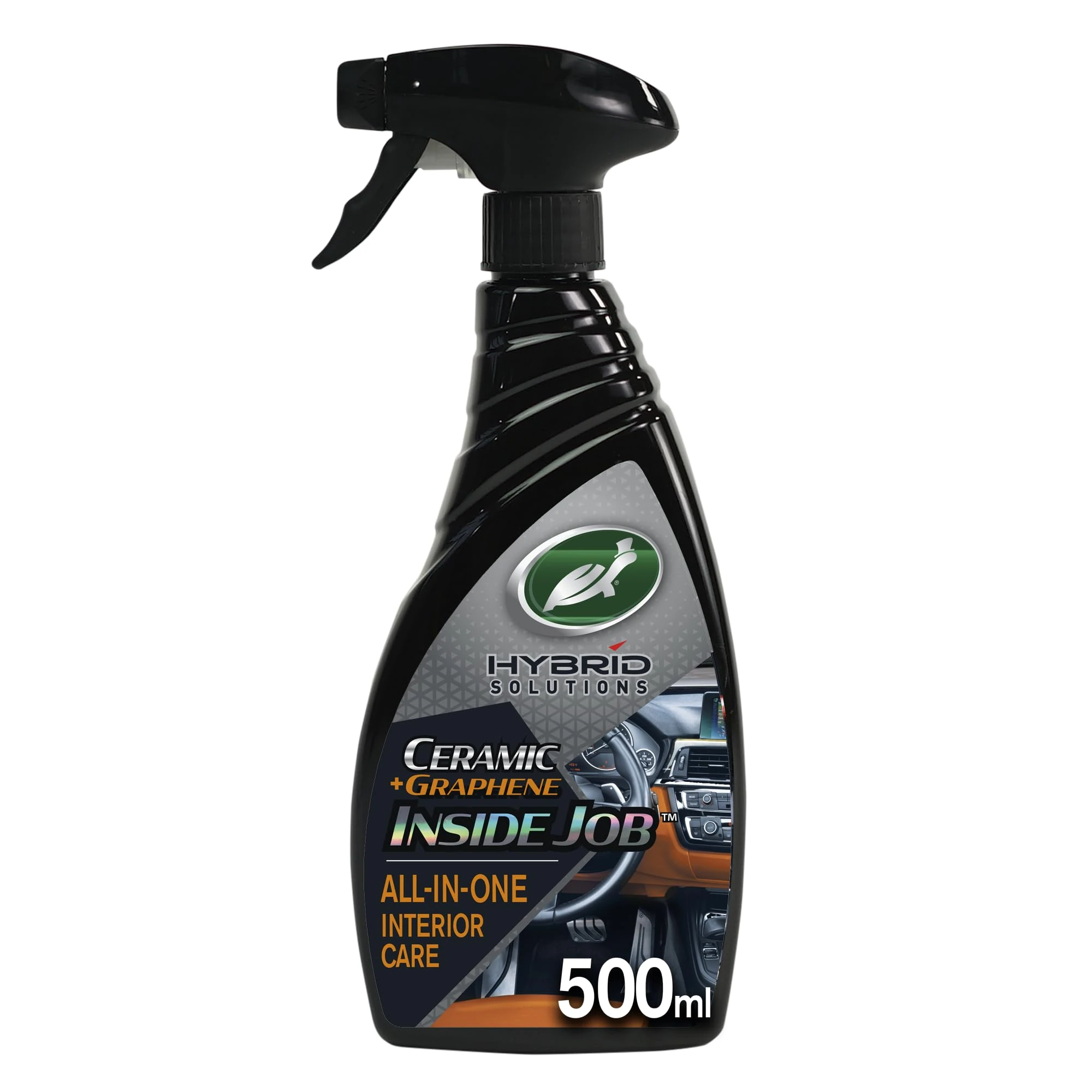 Turtle Wax Hybrid Solutions Inside Job, All Purpose Ceramic Interior Car Cleaner and Protectant, 500 ml, Cleans, Deodorises and Protects Leather Car Seats, Vinyl Rubber and Plastic, Fresh Scent