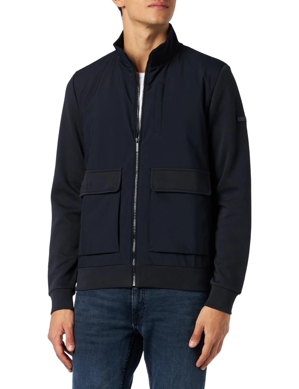 bugatti Men's sweat jacket, Marine-390, XL