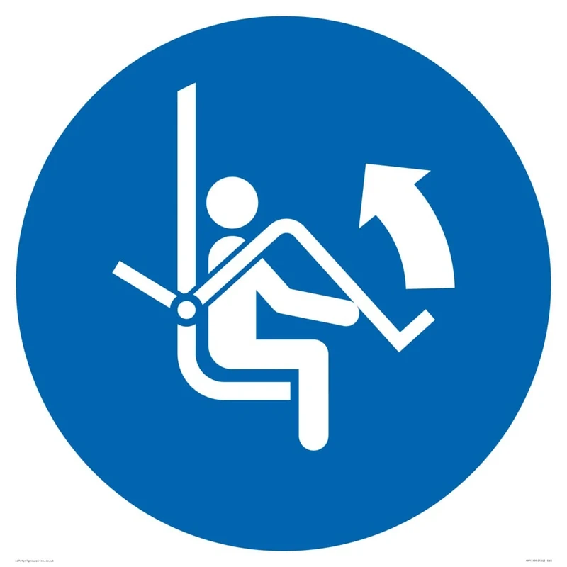 Mandatory: Open safety bar of chairlift Sign - 600x600mm - S60