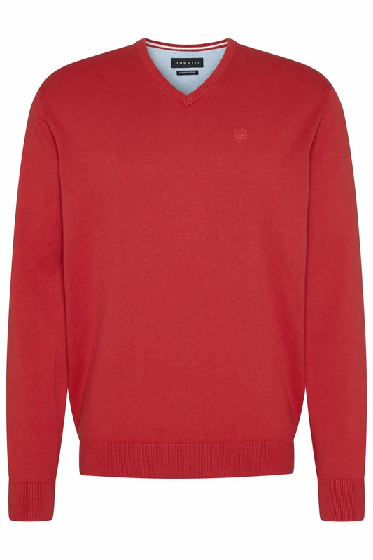 bugatti Men's V-Neck Jumper, Red-950, L