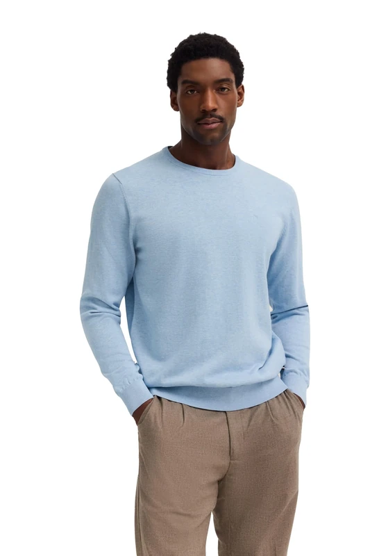 bugatti Men's Crew Neck Jumper, Light Blue-320, XL