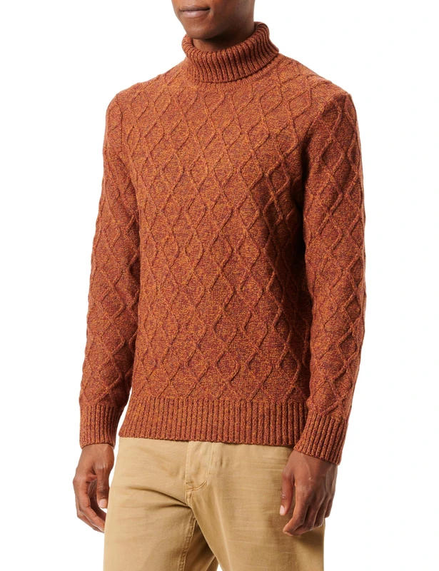 bugatti Men's 7700-45565 Turtleneck Jumper, Rost-680, S